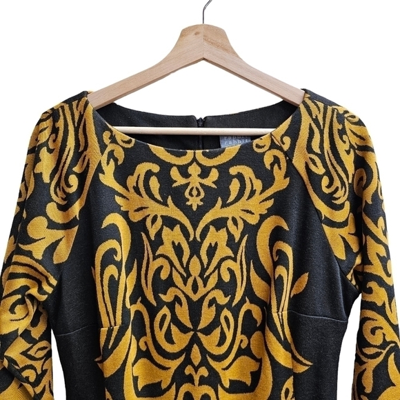 NWT Rabbit Rabbit Rabbit Knit Midi Dress with Geometric Pattern, Size Medium - Picture 2 of 13